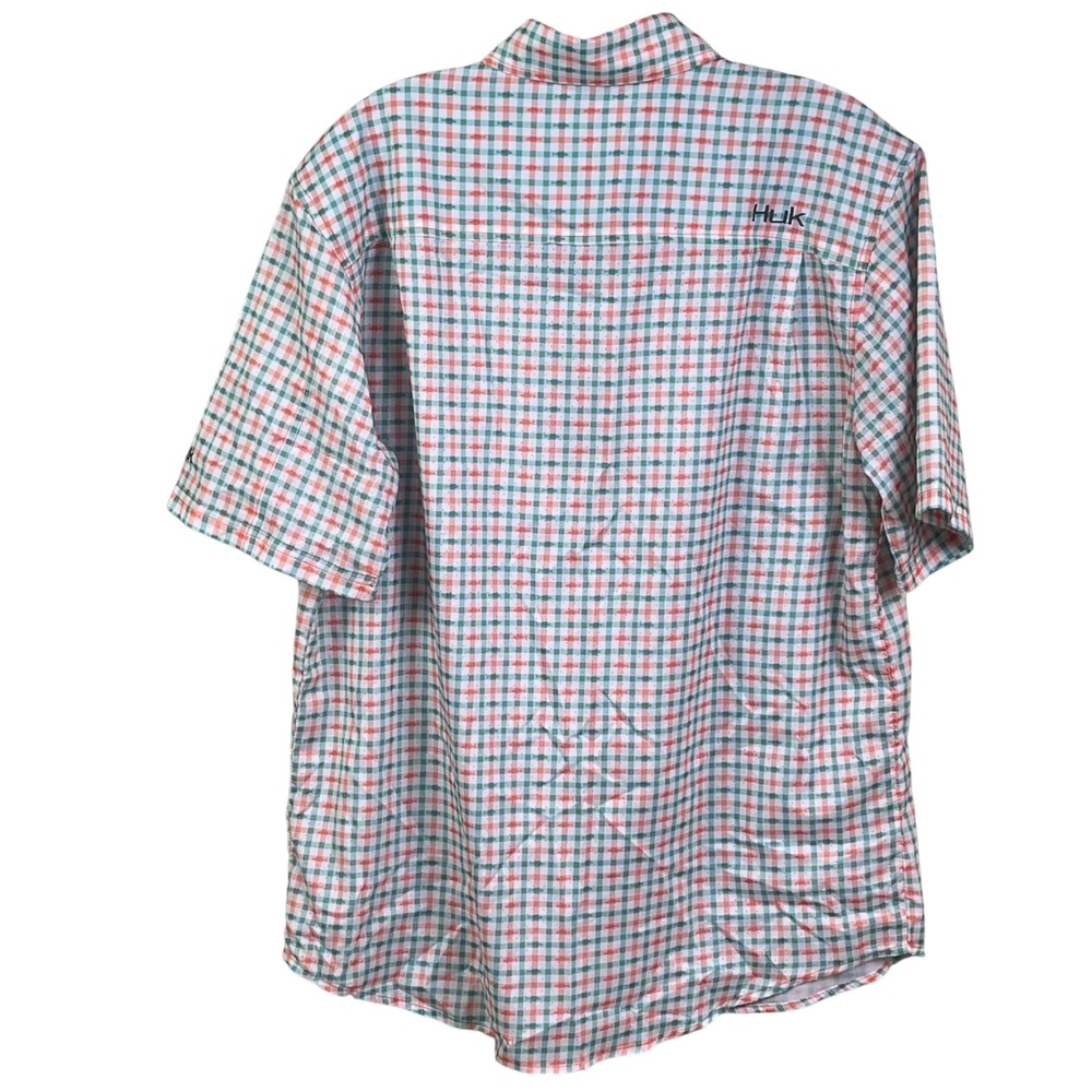 Huk Performance Blue Peach Fish Graphic Short Sleeve Shirt Size Small - Picture 3 of 4